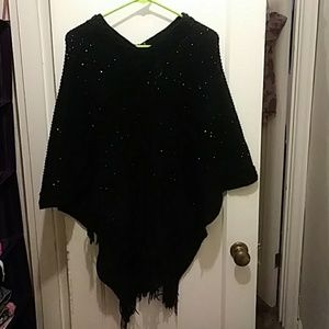 Black sparkly shawl w/ sequins